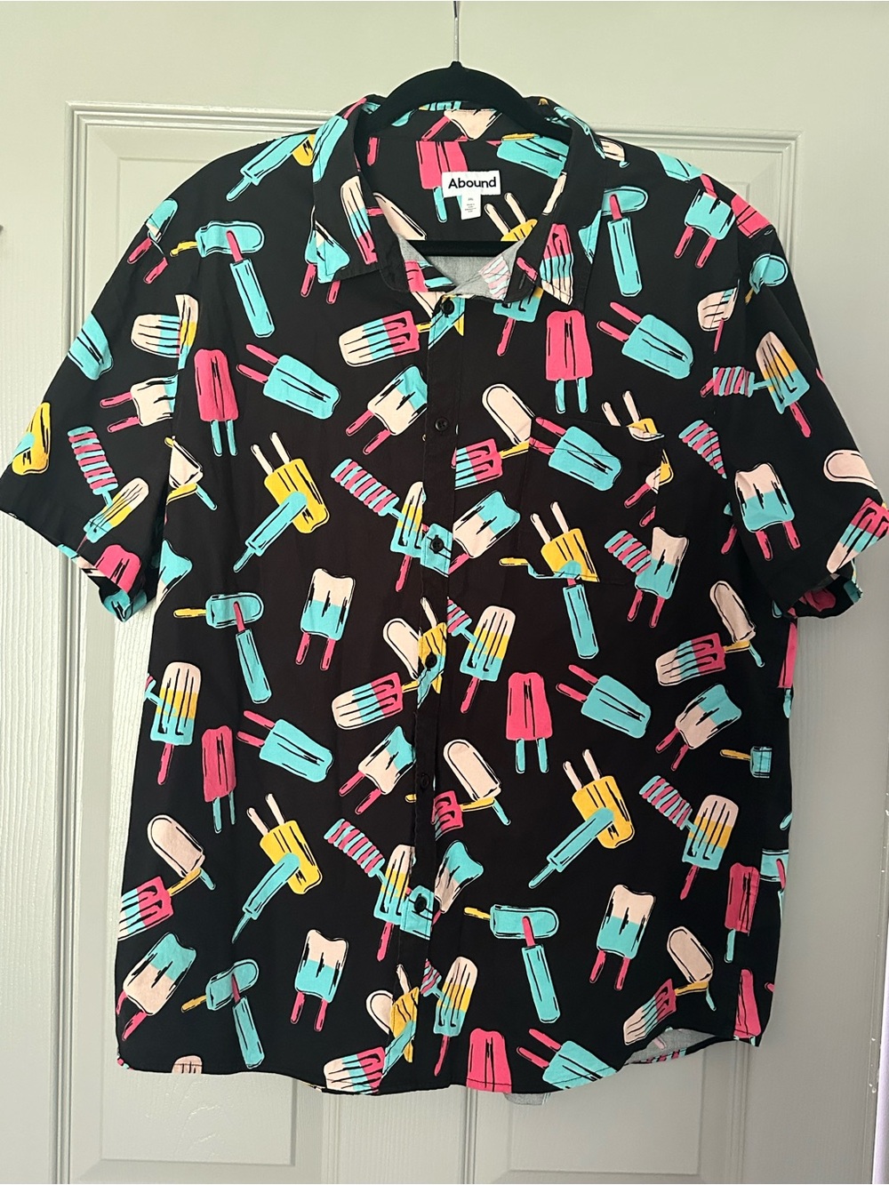 Men’s Abound Black Short-Sleeve Popsicle Print Button-Up Shirt